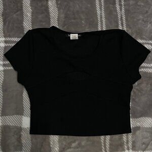 Black Cutout Crop Top – Edgy & Chic ✨
